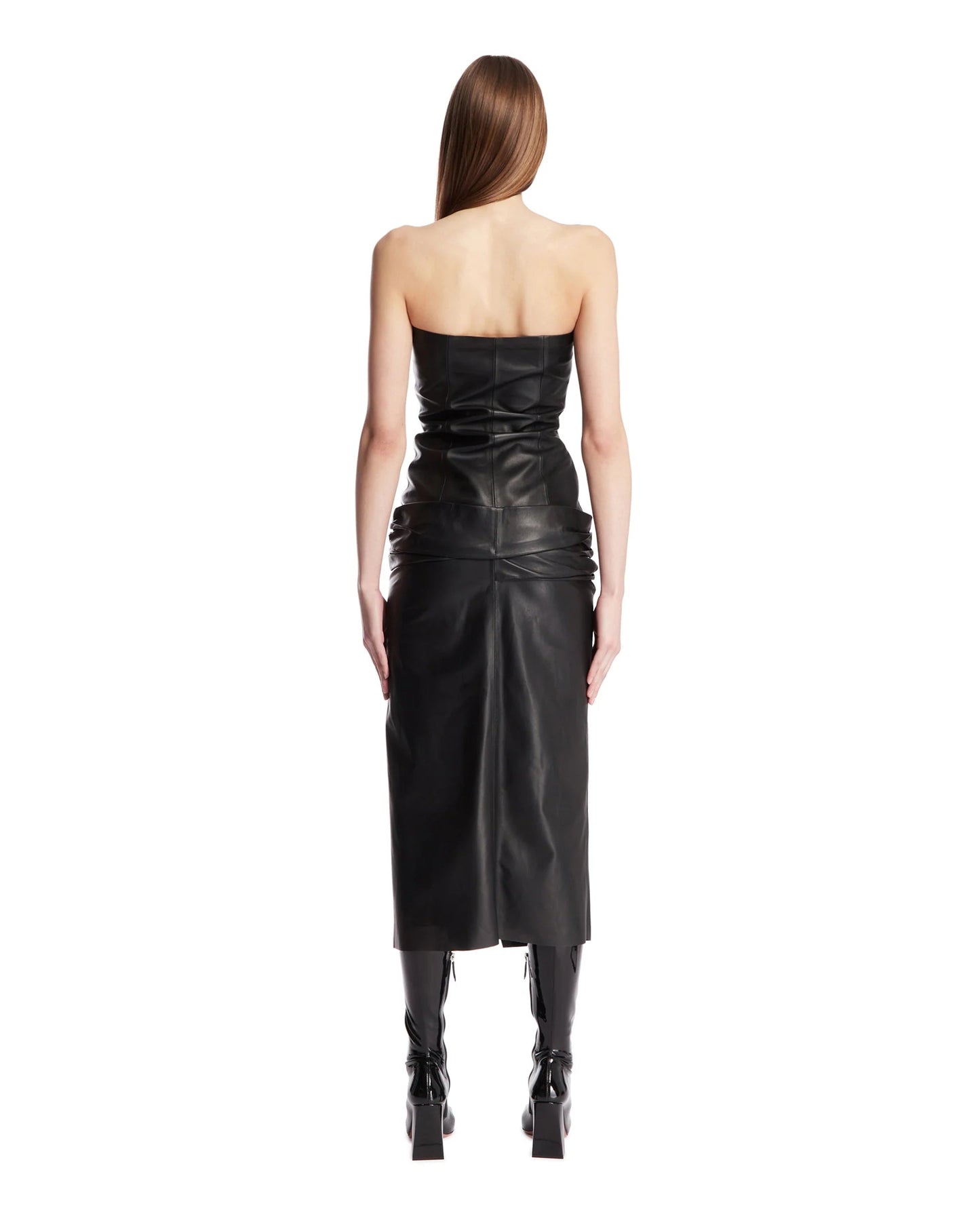 Abito Midi In Pelle Nero THE ATTICO