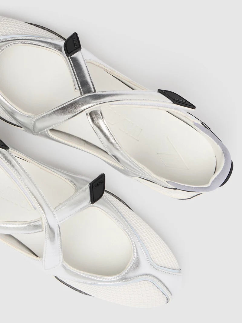 Ballerina flat Floor 01 The Attico in tessuto sintetico silver, dettaglio interno